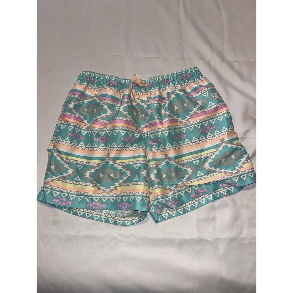 Chubbies  Mens Bathing Suit L‎ Swim Trunks Aztec Shorts Pastel Multicolor